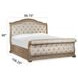 Marisol Fawn and Cream Queen Leather Upholstered Sleigh Bed