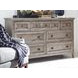 Paxton Place Dovetail Gray 7 Drawer Dresser with Rectangular Mirror