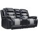 Nikko Black 74" Loveseat with Dual Recliner and Nailhead Trim