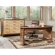 Mosaic Medium Walnut and Ivory Leather 12 Drawer Zurich Accent Chest