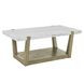 Perth White Rectangular Marble Ocassional Table with Casters