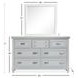 Harborwick Harbor Gray and White Dove 7 Drawer Dresser with Rectangular Mirror