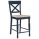 Darcy Beige and Midnight Blue Extendable Rectangular Counter Height Dining Room Set