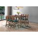 Oscar Walnut and Teal 59" Rectangular Counter Height Dining Set with 4 Cushion Chairs