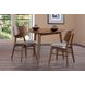 Oscar Walnut and Gray 35" Triangular Corner Dining Set with 2 Cushion Chairs