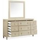 Sheridan Limestone 9 Drawer Dresser with Rectangular Mirror