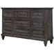 Calistoga Weathered Charcoal 9 Drawer Dresser with Rectangular Mirror