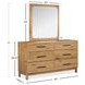 Davenport Rustic Caramel 6 Drawer Dresser with Square Mirror