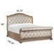 Marisol Fawn and Cream King Leather Upholstered Sleigh Bed