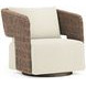 Maldives Cream Performance Fabric Upholstered Outdoor Swivel Accent Chair