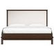 Verge Handcrafted Walnut and Cream Queen Upholstered Panel Bed