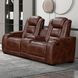 Chester Brown 74" Reclining Console Loveseat