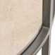 Harlow Bronze And White Travertine Stone Metal Round Chairside Table