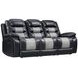 Nikko Black 84" Reclining Sofa with Nailhead Trim