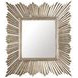 Raymond Silver Leaf Sunburst Rectangular Wall Mirror