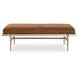 Mosaic Brown Leather Upholstered Rectangular Tobin Cocktail Ottoman