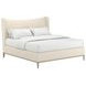 Edwin Cream King Upholstered Wing Shelter Bed