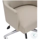 Tiemann Beige And Polished Stainless Steel Office Chair