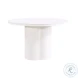 Elora White Lacquer Round Dining Room Set