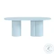 Elora Blue Lacquer Oval Dining Table