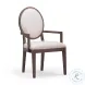 Mila Dark Brown And Beige Arm Chair