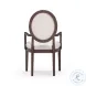 Mila Dark Brown And Beige Arm Chair