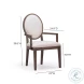 Mila Dark Brown And Beige Performance Fabric Arm Chair