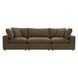 Cali Chocolate Brown Performance Velvet Modular 120" Sofa