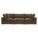 Cali Chocolate Brown Performance Velvet Modular 120" Sofa