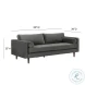 Cave Ash Gray Velvet Sofa