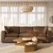 Cali Cognac Brown Leather Modular 120" Sofa