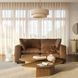 Cali Cognac Brown Leather Modular 80" Loveseat
