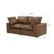 Cali Cognac Brown Leather Modular Loveseat