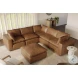Cali Cognac Brown Leather Ottoman