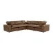 Cali Cognac Brown Leather Modular L-Sectional