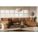 Cali Cognac Brown Leather Modular Large Chaise Sectional
