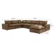 Cali Cognac Brown Leather Modular Sectional