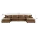 Cali Cognac Brown Leather Modular U- Chaise Sectional