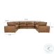 Cali Cognac Brown Leather Modular Sectional