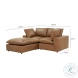 Cali Cognac Brown Leather Modular Sectional