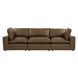 Cali Cognac Brown Leather Modular 120" Sofa