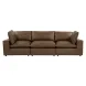 Cali Cognac Brown Leather Modular 120" Sofa