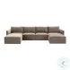 Willow Taupe Velvet Modular U Sectional