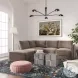 Willow Taupe Velvet Modular LAF Sectional