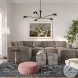 Willow Taupe Velvet Modular Large Chaise Sectional