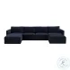Willow Navy Velvet Modular U Sectional