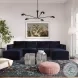 Willow Navy Velvet Modular U Sectional