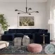 Willow Navy Velvet Modular Large Chaise Sectional