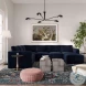 Willow Navy Velvet Modular Large Chaise Sectional