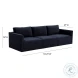 Willow Navy Velvet Living Room Set